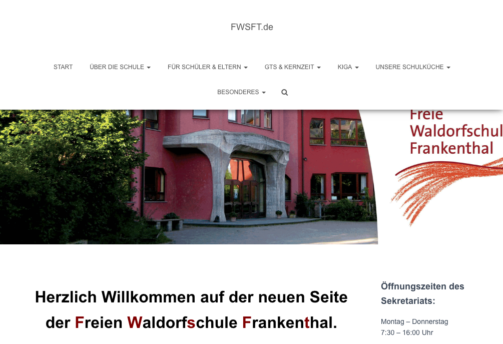 Webiste Frei Waldorfschule Frankenthal